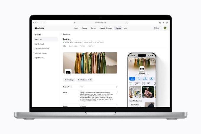 Apple Business brand management and location tools