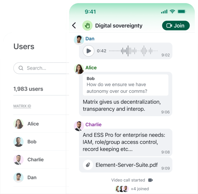 Element communication platform