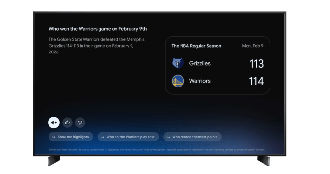 Google TV Gemini AI interface