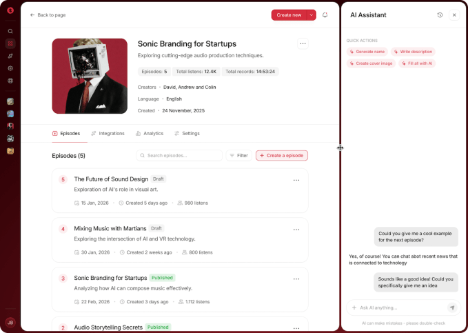 Rebel Audio AI assistant interface