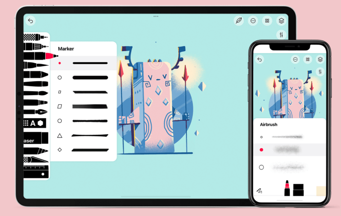 Tayasui Sketches interface