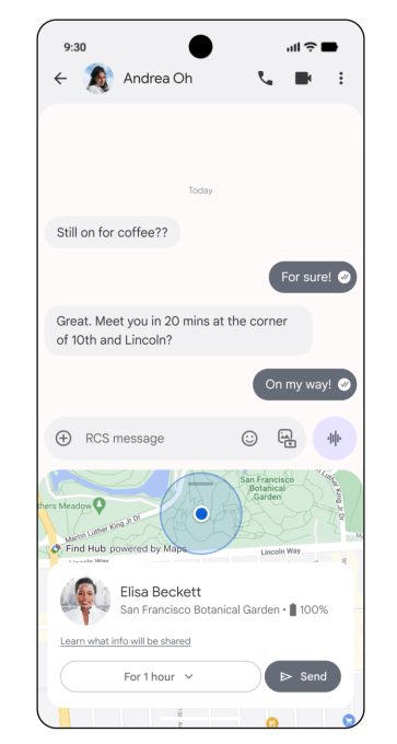 Android location sharing features