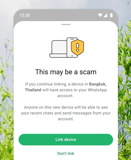 Meta scam detection interface