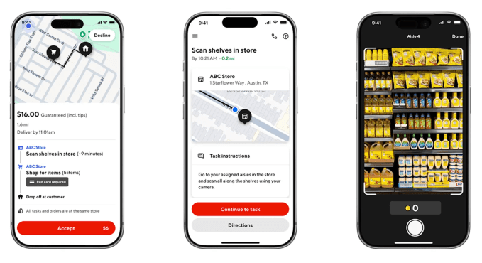 DoorDash Tasks interface