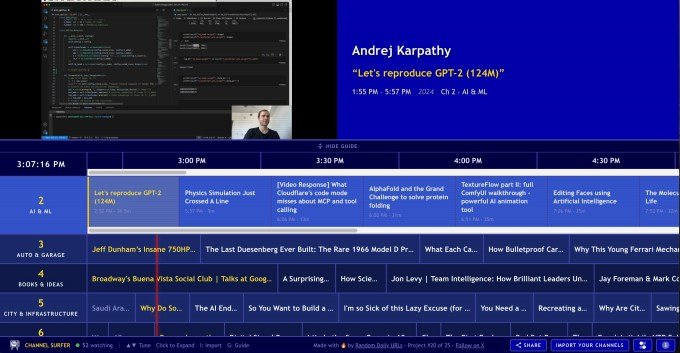 Channel Surfer interface