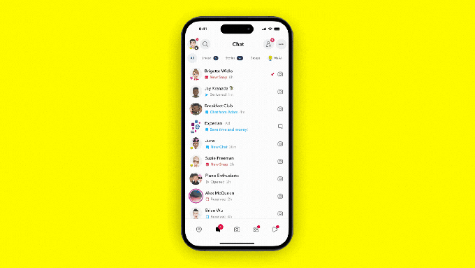 AI Sponsored Snaps interface example