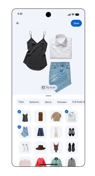 Google Photos AI wardrobe interface