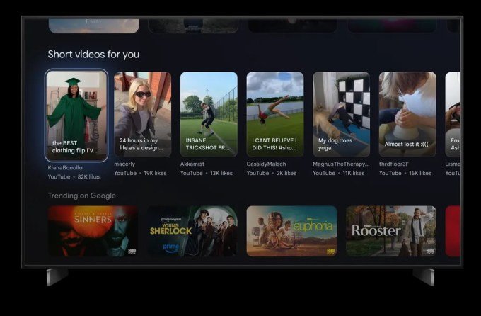 Google TV short-form video feed