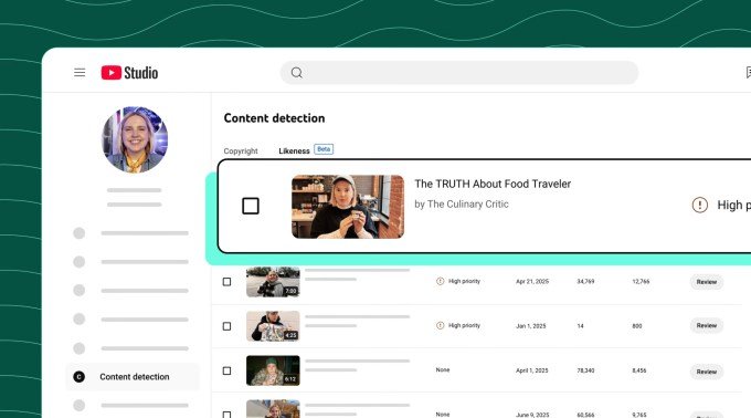 YouTube AI likeness detection interface