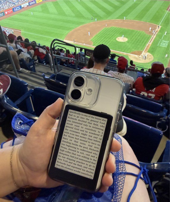 The XTeink X3 attached to an iPhone